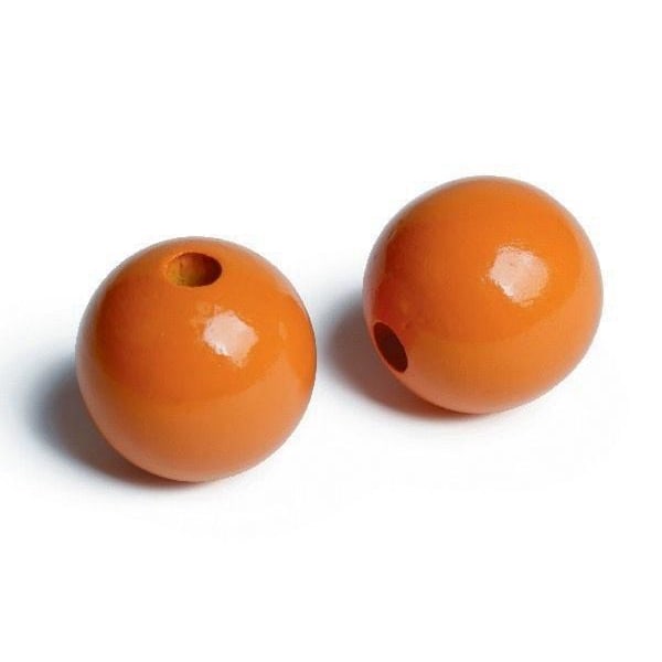 Träpärlor 35mm 20st, Orange
