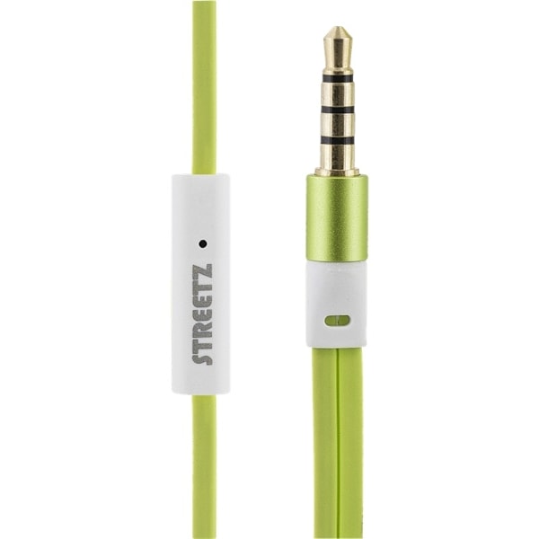 STREETZ in-ear headset, 1-button remote, 3.5mm, microphone, lime green Grön
