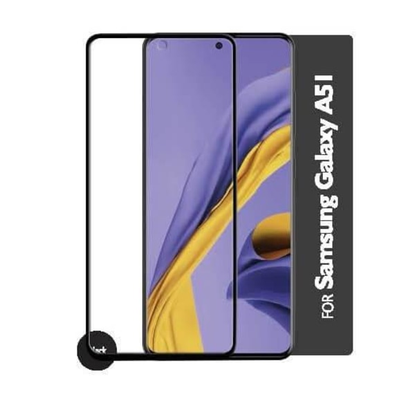 GEAR Hærdet Glas 3D Gummed Full Cover Sort Samsung A51 Transparent