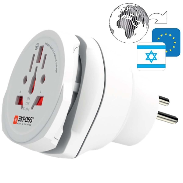 SKROSS Rejseadapter Combo - Verden-til-Israel Jordet