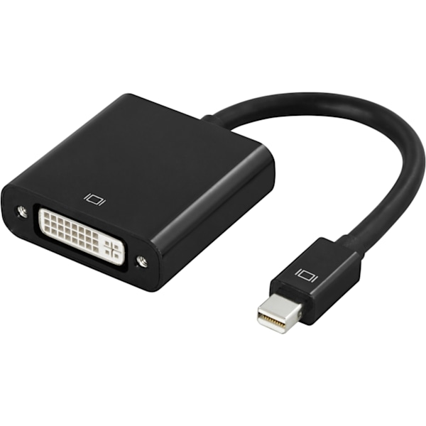 DELTACO mini DisplayPort til DVI-D adapter, han-hun, 0,1m, sort
