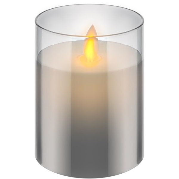 Goobay LED ægte vokslys i glas, 7,5 x 10 cm smuk og sikker belysningsløsning til mange områder som huse og loggier, kontorer eller skoler