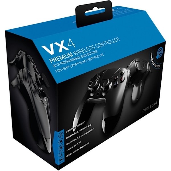 Gioteck VX-4 Premium -langaton ohjain, musta, PS4