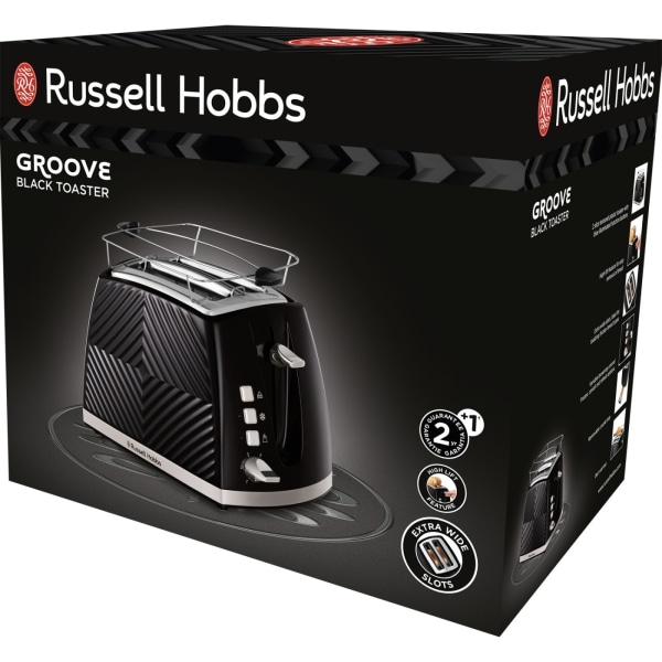 Russell Hobbs Brödrost Svart Groove 2S Toast 26390-56