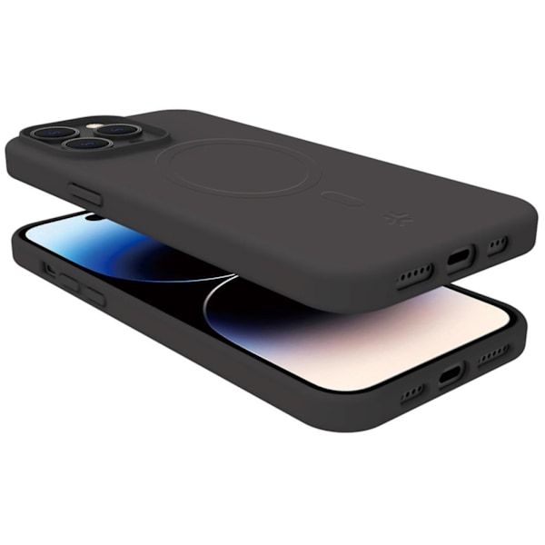 Celly Cromomag Soft rubber case MagSafe-kompatibelt iPhone 15 Pro Svart Svart