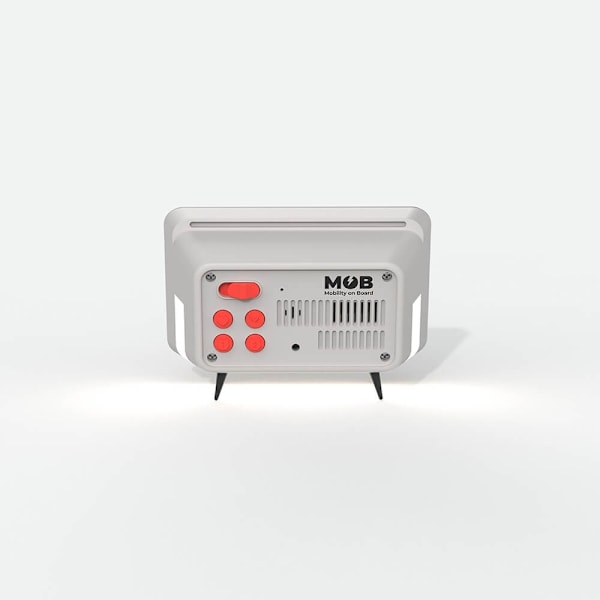 Mobility On Board MOB Speaker Alarm Clock with Light TV Retro Grey