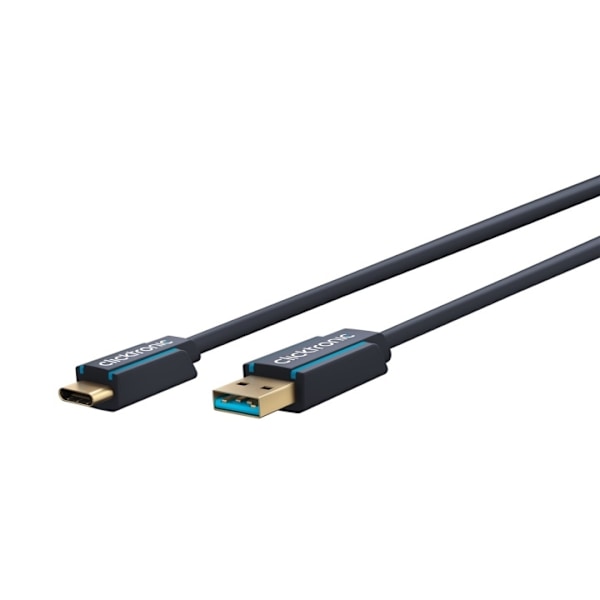 ClickTronic Adapterkabel från USB-C™ till USB-A 3.2 Gen 1 Premiumkabel | USB-C™-kontakt  USB-A 3.0-kontakt | 0,5 m | 5 Gbit/s