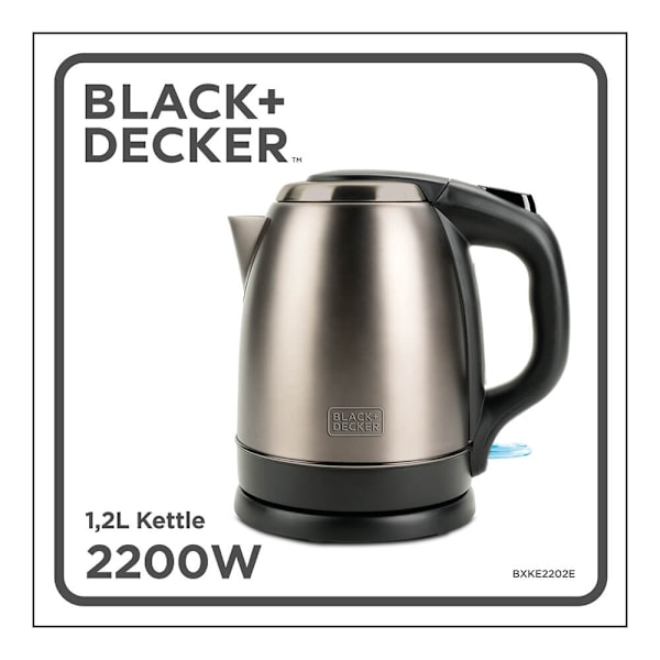 BLACK+DECKER Vattenkokare 1,2L Borstat Stål