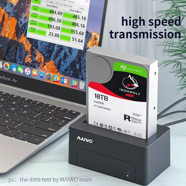 External HDD dock, USB-B, 3,5" or 2,5", USB 3.1 Gen1, 5 Gbps, black