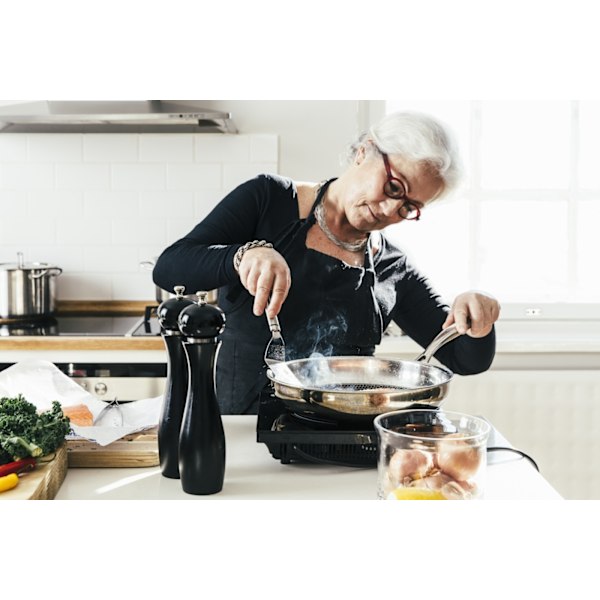 Heirol Pro Steelsafe -stekpanna, rostfritt stål + non-stick-beläggning, 24 cm.