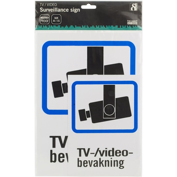 EPZI Plastskylt, TV/Video-bevakning, A4 & A5-storlek (20-005)