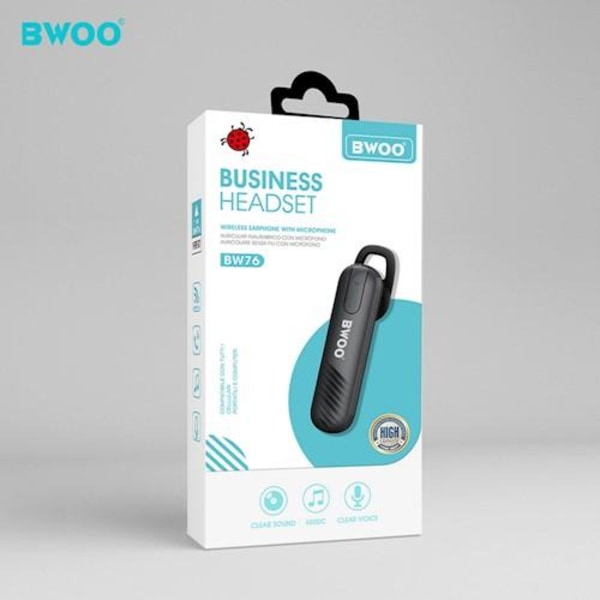 BWOO Bluetooth headset BW76, Svart