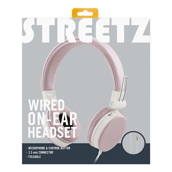 STREETZ headphones with microphone, foldable, 3.5 mm connection, 1 but Rosa