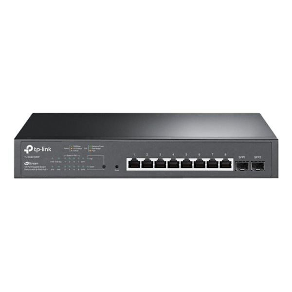 tplink JetStream™ 10-Port Gigabit Smart Switch with 8-Port PoE+ Svart