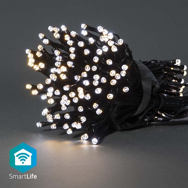 Nedis SmartLife Julbelysning | Sträng | Wi-Fi | Varm till cool vit | 200 LED's | 20.0 m | Android™ / IOS