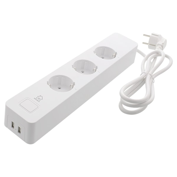 DELTACO SMART HOME grenuttag, WiFi, 3xCEE 7/3, 2xUSB-A, 1,5m, vit