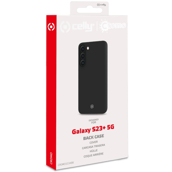 Celly Cromo Soft rubber case Galaxy S23+ 5G, Svart Svart