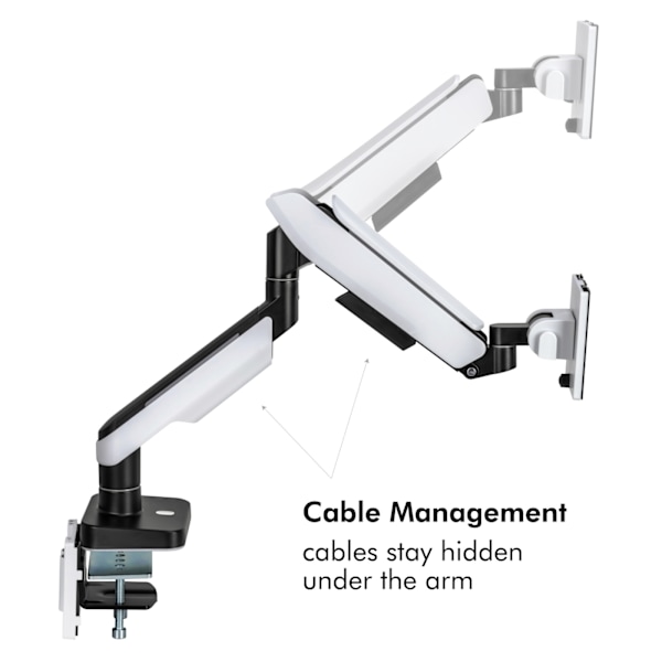 LogiLink Gaming-monitorarm 17-32 med belysning  Svart/Vit