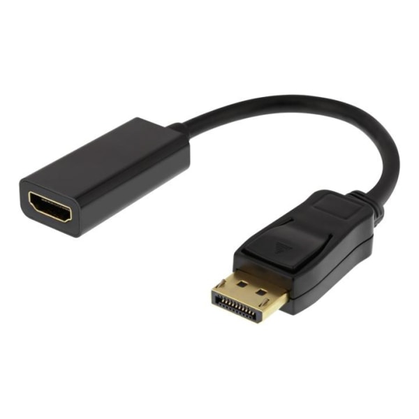 DELTACO DisplayPort - HDMI-sovitin, 4K 60Hz, 0,2m, musta
