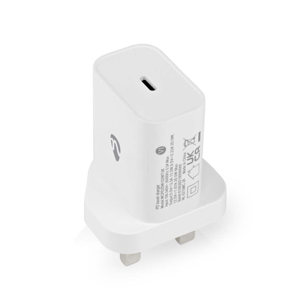 Nedis Väggladdare | 20 W | PD3.0 20W | Snabbladdnings funktion | 1.67 A / 2.22 A / 3.0 A | Antal utgångar: 1 | USB-C™ | Automatiskt val av Spänning |