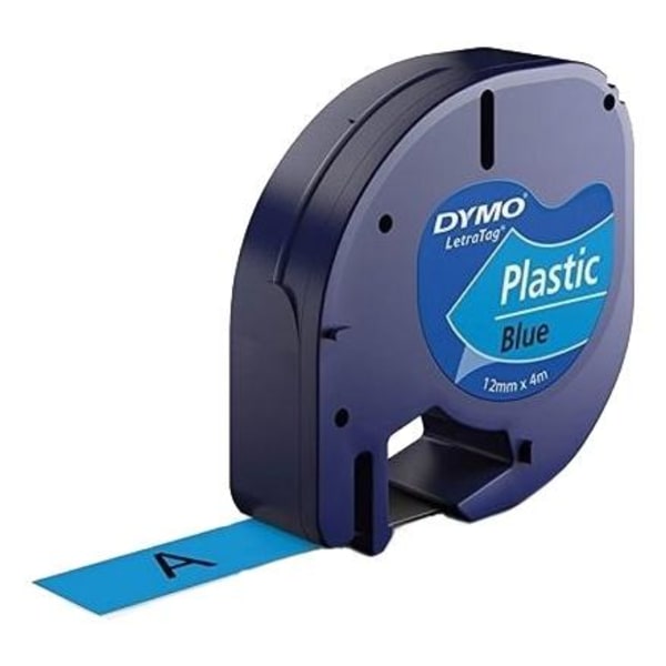 DYMO LetraTAG plasttejp, blå, 12mm, 4m (91225)