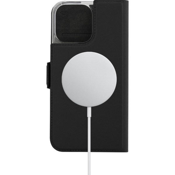 Wave BookCase - skyddsfodral, MagSafe-kompatibel, iPhone 15 Pro Svart