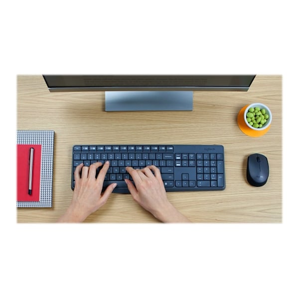 Logitech MK235 tangentbord RF Trådlös QWERTY Amerikanskt internationellt Grå