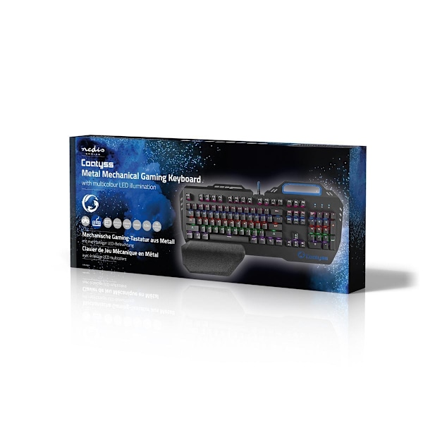 Nedis Wired Gaming Keyboard | USB | Mekaniske Taster | RGB | US international | US layout | USB Drevet | Strømkabellængde: 1.70 m | Gaming