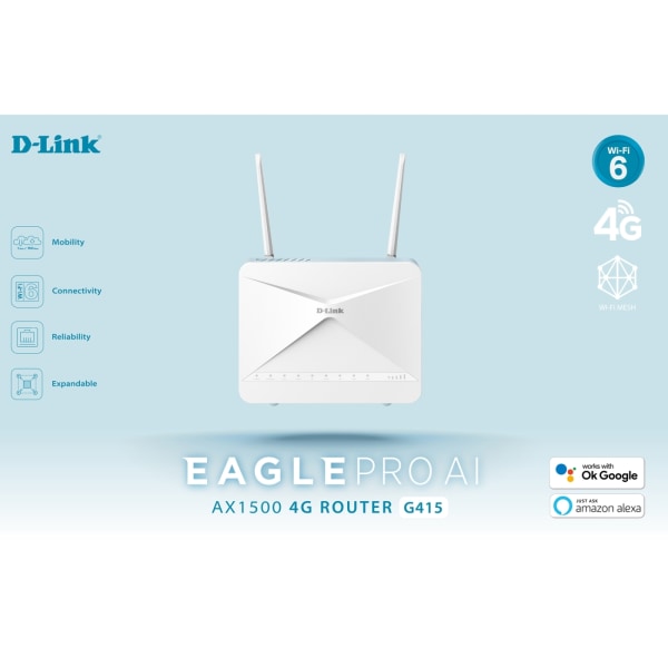 D-Link Eagle Pro AI AX1500 Wifi 6 4G Smart Router