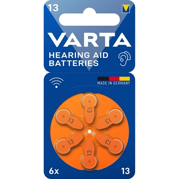 Varta Zink-Air Battery PR48 Typ 13 | 1.45 V DC | 6-Blister | Hörapparat | Orange