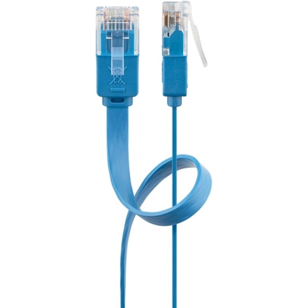 Goobay CAT 6 platt patchkabel, U/UTP, blå kopparledare (CU), 5 m