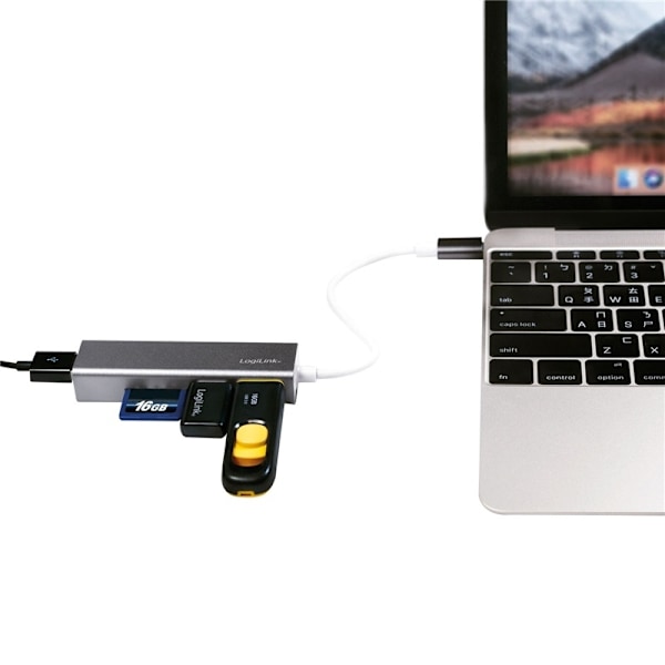 LogiLink 2direct LogiLink USB-C 3-Port Hub Card Reader Hub 3 porte USB