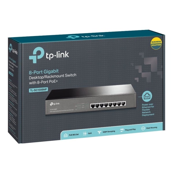 TL-LINK 8-Port Gigabit PoE+ Switch, 8 Gigabit RJ45 Ports, 802.3a