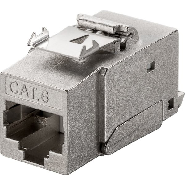 Goobay Keystone-modul RJ45 CAT 6, STP, 250 MHz 17,0 mm bred, krokodiltyp, för verktygslös IDC-montering, snap-in-system
