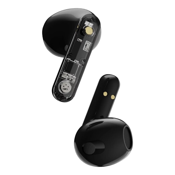 Streetz T150 TWS earphones, Transparent, Black Svart