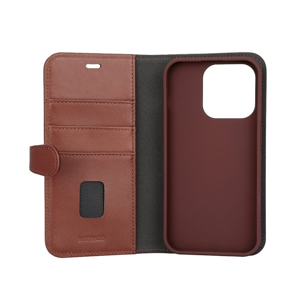 BUFFALO 2in1 Leather 3 card MagSerie iPhone 15 Pro Brown Brun