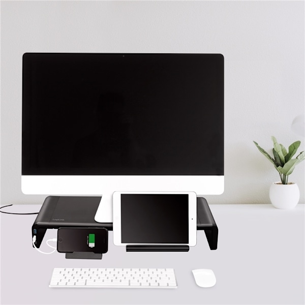 LogiLink Monitorställ 63 cm med USB-hub 3-port