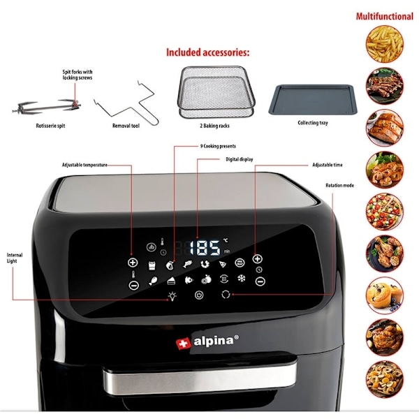 ALPINA Airfryer 12L Uuni