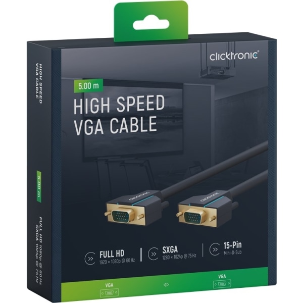 ClickTronic VGA-kabel Premiumkabel | 1x VGA-kontakt  1x VGA-kont