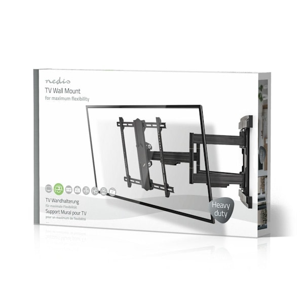 Nedis Tilt och vridbart TV väggfäste | 37 - 80 " | Maximal skärmvikt som stöds: 70 kg | Går att tilta | Roterbar | Minsta väggdistans: 70 mm | Maximal