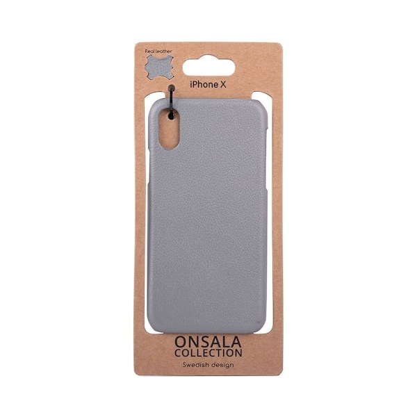 ONSALA COLLECTION Mobil Cover Grå Læder   iPhone X/XS Grå