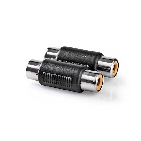 Nedis Stereoäänisovitin | 2x RCA Naaras | 2x RCA Naaras | Niklattu | Suora | ABS-Muovi | Musta | 1 kpl | Laatikko