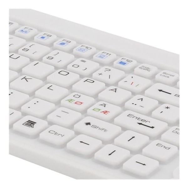 DELTACO rubberized keyboard with touchpad, IP68, 105 keys, white