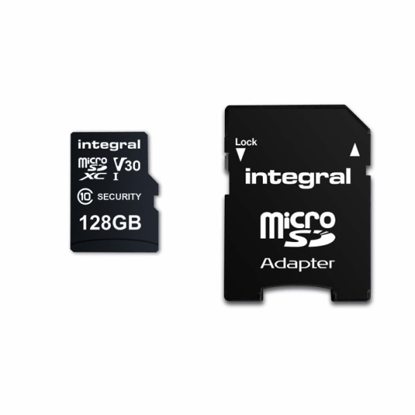 Integral 128 GB säkerhetskamera microSD-kort för färdkameror, he