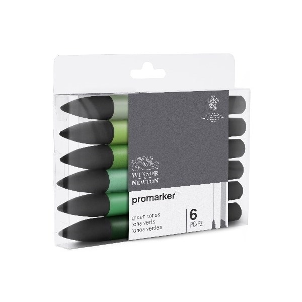 Winsor Promarker 6st, Green tones