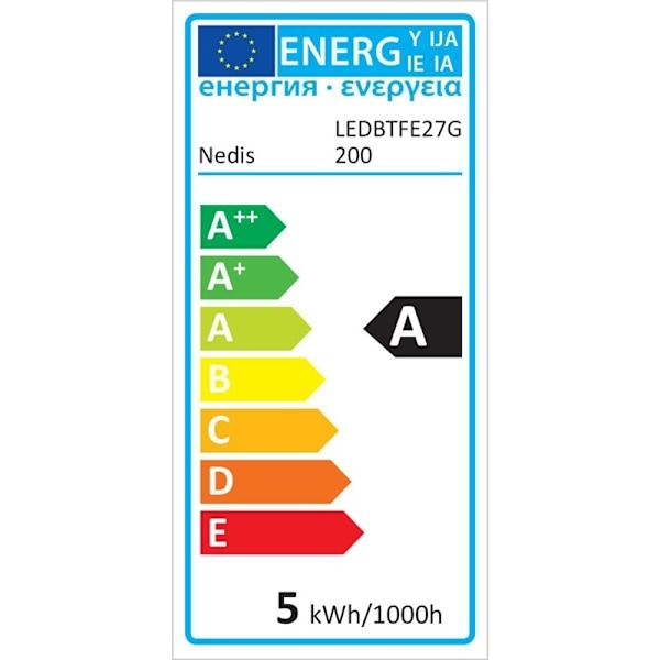 Nedis LED Filamenttilamppu E27 | G200 | 5 W | 280 lm | 2000 K | Himmennettävä | Lämmin Valkoinen | Retrotyylinen | 1 kpl