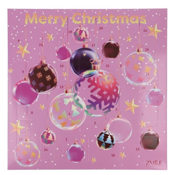 Zmile Cosmetics Advent Calendar 24 Windows Square 3D Christmas balls