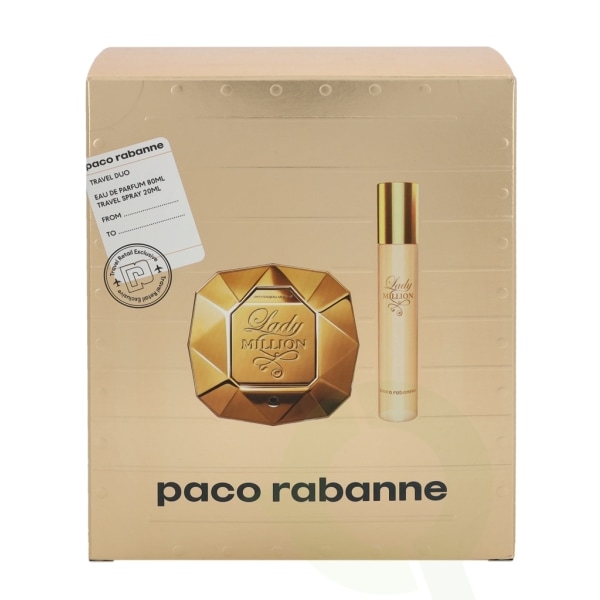 Paco Rabanne Lady Million Giftset 100 ml Edp Spray 80ml/Edp Mini