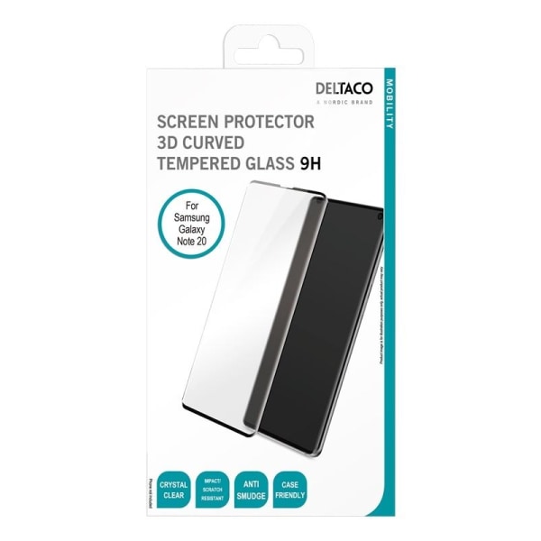 DELTACO screen protector, Samsung Galaxy Note 20, 3D curved glas Transparent