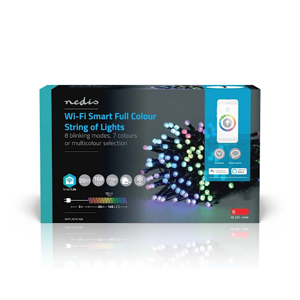 Nedis SmartLife Julbelysning | Sträng | Wi-Fi | RGB | 168 LED's | 20.0 m | Android™ / IOS